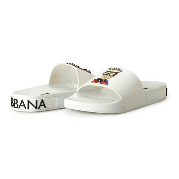 Dolce & Gabbana Men\'s Logo Print Flip Flops Slides Shoes US 6 IT 39 main image 5